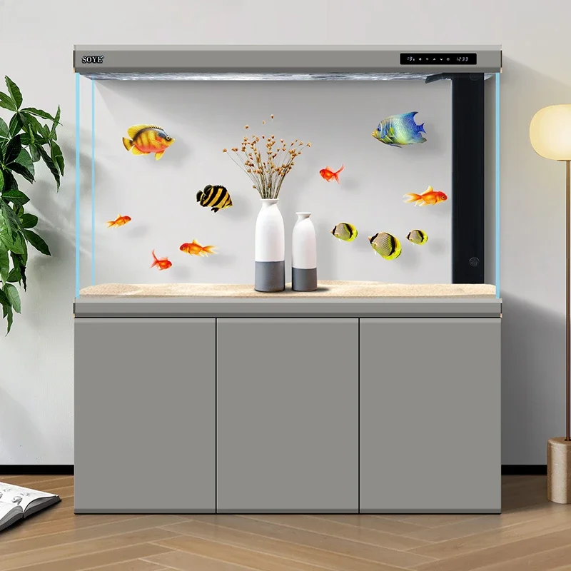 

Nordic Glass Fish Tanks Aquariums Cabinet Multifunction Modern Luxury Aquariums Originality Living Room Pet Products Tangki LLAQ