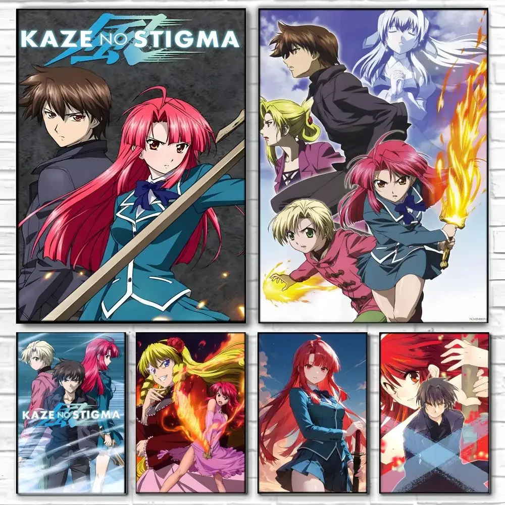 Anime K-Kaze No S-Stigma Poster Self-adhesive Art Waterproof Paper Sticker Coffee House Bar Room Wall Decor