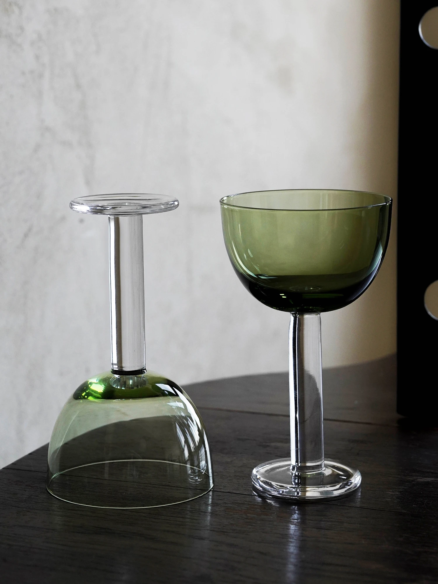 1 Piece 180ml 6oz Thick Stem Green Top Champagne Coupe Creative Cocktail Glasses Cup Wine Cup