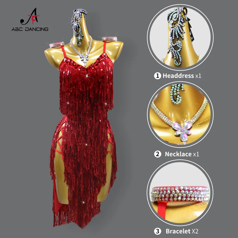 Nieuwe Latin Danswedstrijd Jurk Kostuum Voor Meisje 2026 Vrouwen Party Stage Ballroom Partijen Kleding Carnaval Prom Dancewear Pak