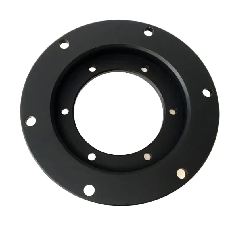 Precision Milled Turned Machined Services Custom CNC Machined Aluminum Alloy/Stainless Steel Black Round Flange Adapter Disc