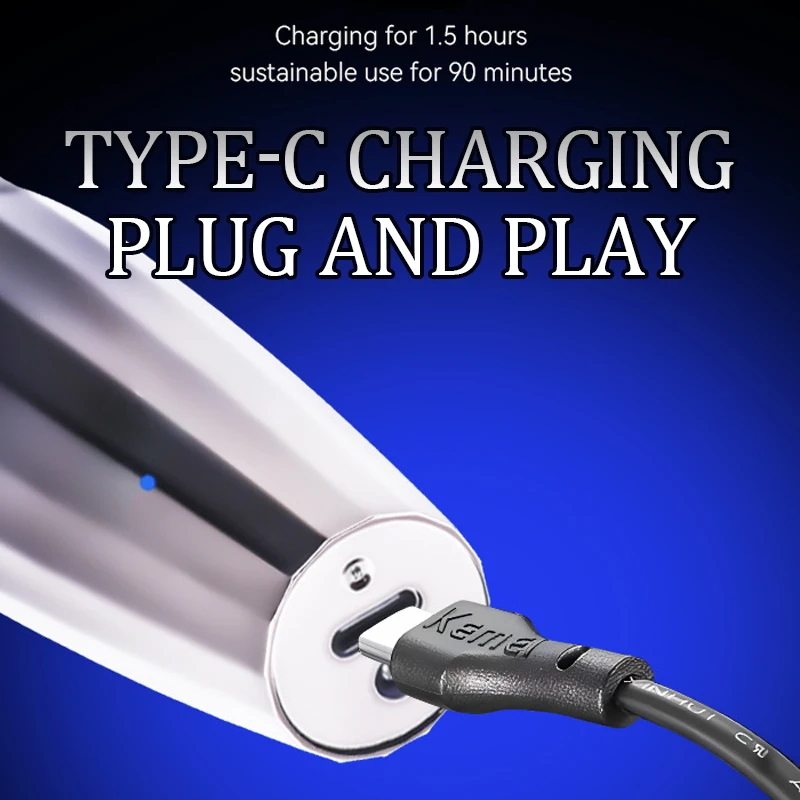 KM-512 バリカン電動スラスター USB 充電高速オイルヘッド彫刻と切断電気バリカンヘアサロン用