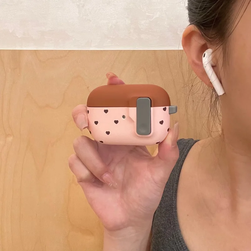 Kawaii Ins Style Earphone Case For AirPods 5 4 Pro2 1 Cute Tiny Floral Heart Pattern Matte Hard Protective Cover Earphone Cover