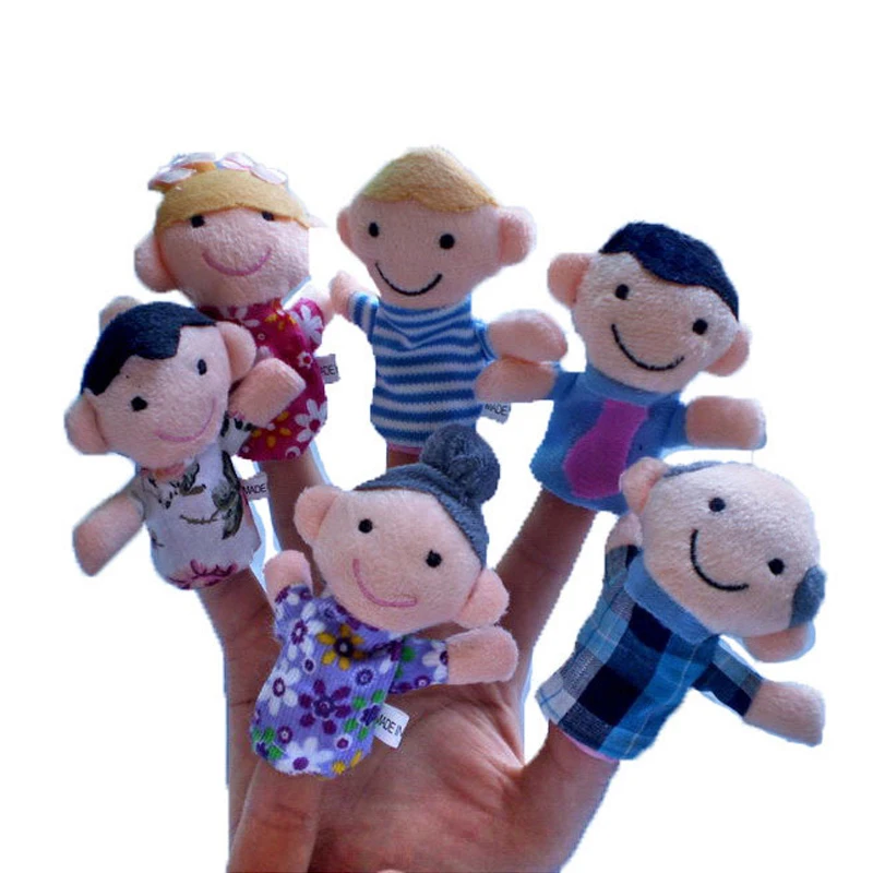 Baby Finger Puppet Plush Toy Cartoon Family Members Role Play Tell Story Cloth Doll Educational Toys for Children Kids TMZ
