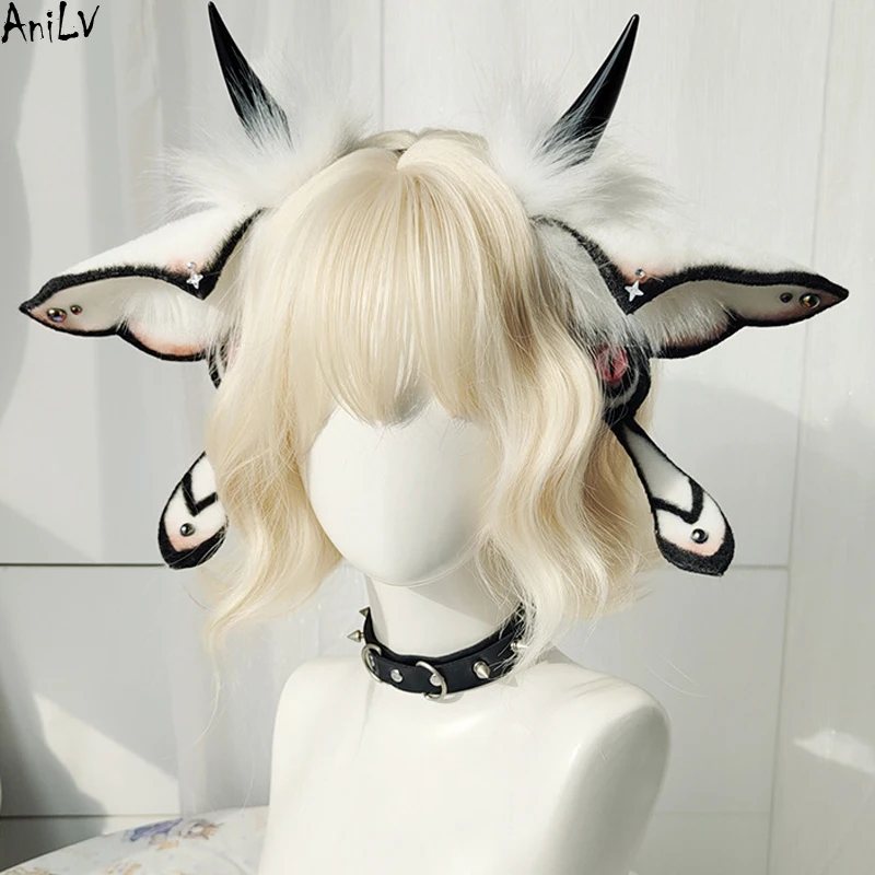 Strange Fantasy Creatures Furry Ears Headband Animal Moth Ears Sweater Headgear Cosplay Halloween Carnival Dress Up