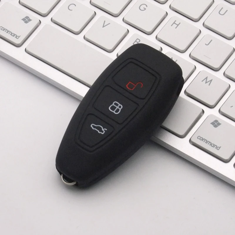 Soft Silicone Car Key Case For Ford Puma Grand C Max Focus Mondeo Kuga Fiesta Ecosport Transit Kuga Custom Keychain Protector
