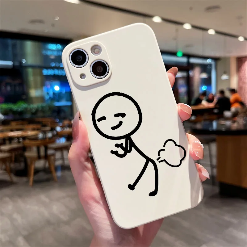 Cute Funny Couple Shockproof White Black Soft Silicone Phone Case