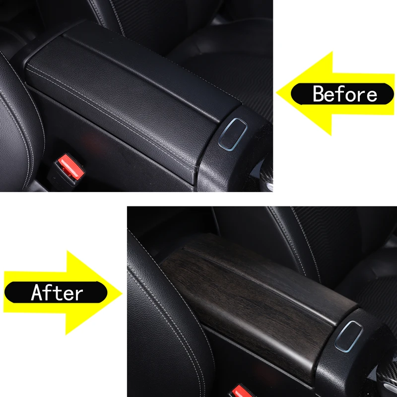 For Mercedes-Benz B-Class GLA GLB CLC ABS Carbon Fiber/Oak Wood Grain Car Central Control Armrest Box Cover Trim Car Accessories view 4