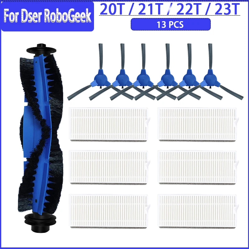 For Dser RoboGeek 20T / 21T / 22T / 23T Vacuum Cleaner Replacement Spare Parts Main Roller Side Brush Pre-Filter Accessories
