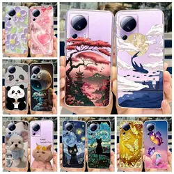 For Xiaomi 13 Lite Case Stylish Painted Cover Clear Silicone Phone Case For Xiaomi Mi 13 Lite 13Lite Bags 6.55'' Soft TPU Fundas