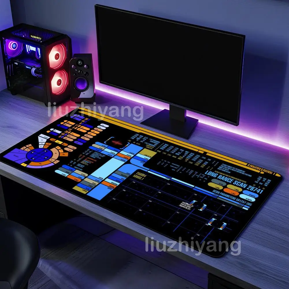 

Starship Blueprint Desk Mat Mouse Pad Gaming Computer Cabinet Star Trek Gaming Office Accessories Keyboard Anime Oversized XXL