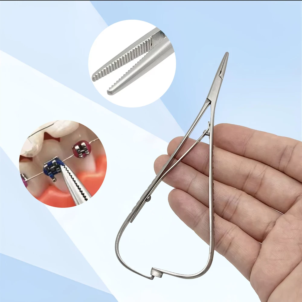 

Mathieu Ligation Ring Forceps Fine Beak Elastic Placement Tool Ligature Tie Holder Hemostatic Pliers Orthodontic Dental Set