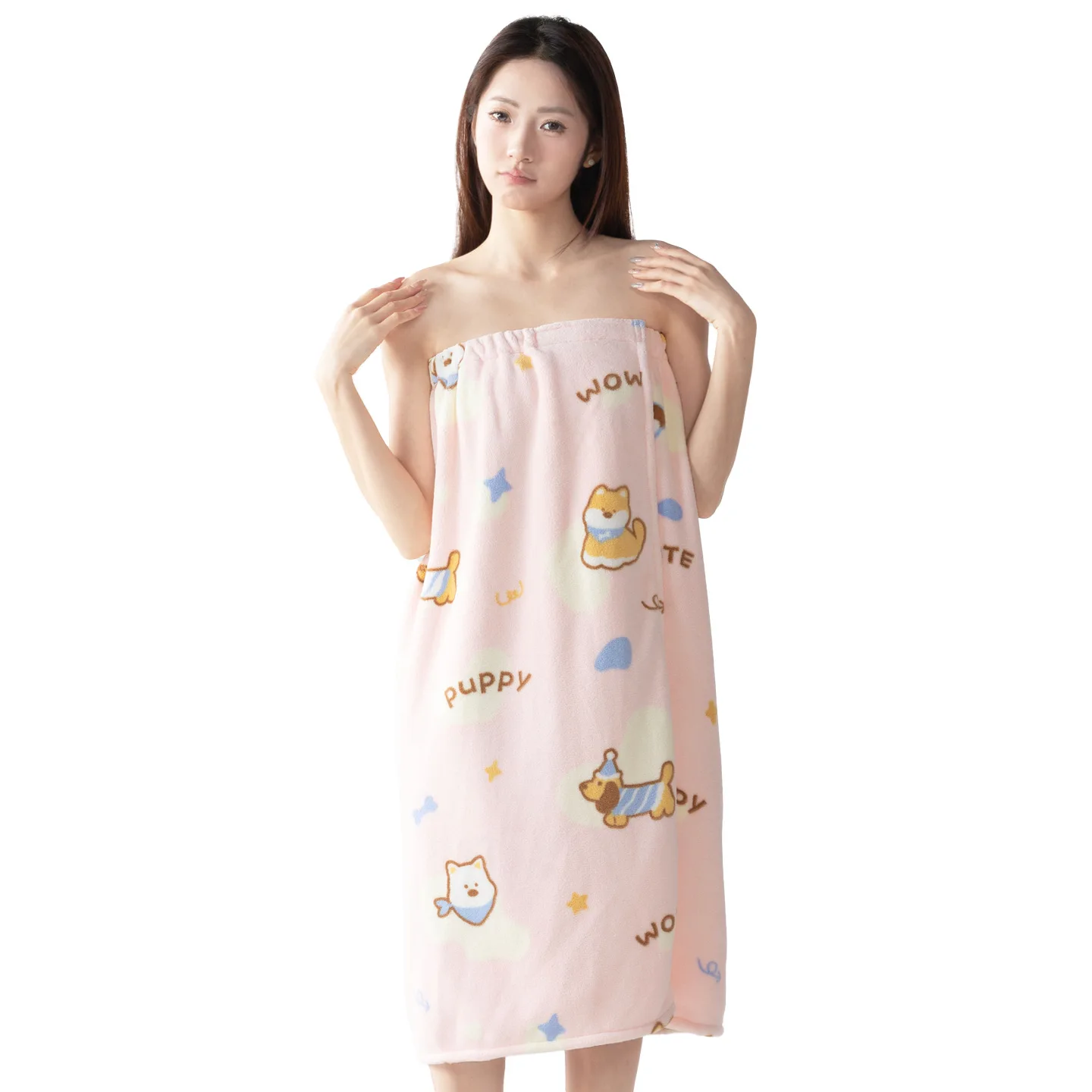 Cartoon Coral Fleece Bath Skirt  Strapless Bath Towel Warp-Knitted Coral Fleece Home Use Soft Absorbent Thickened Bath Skirt