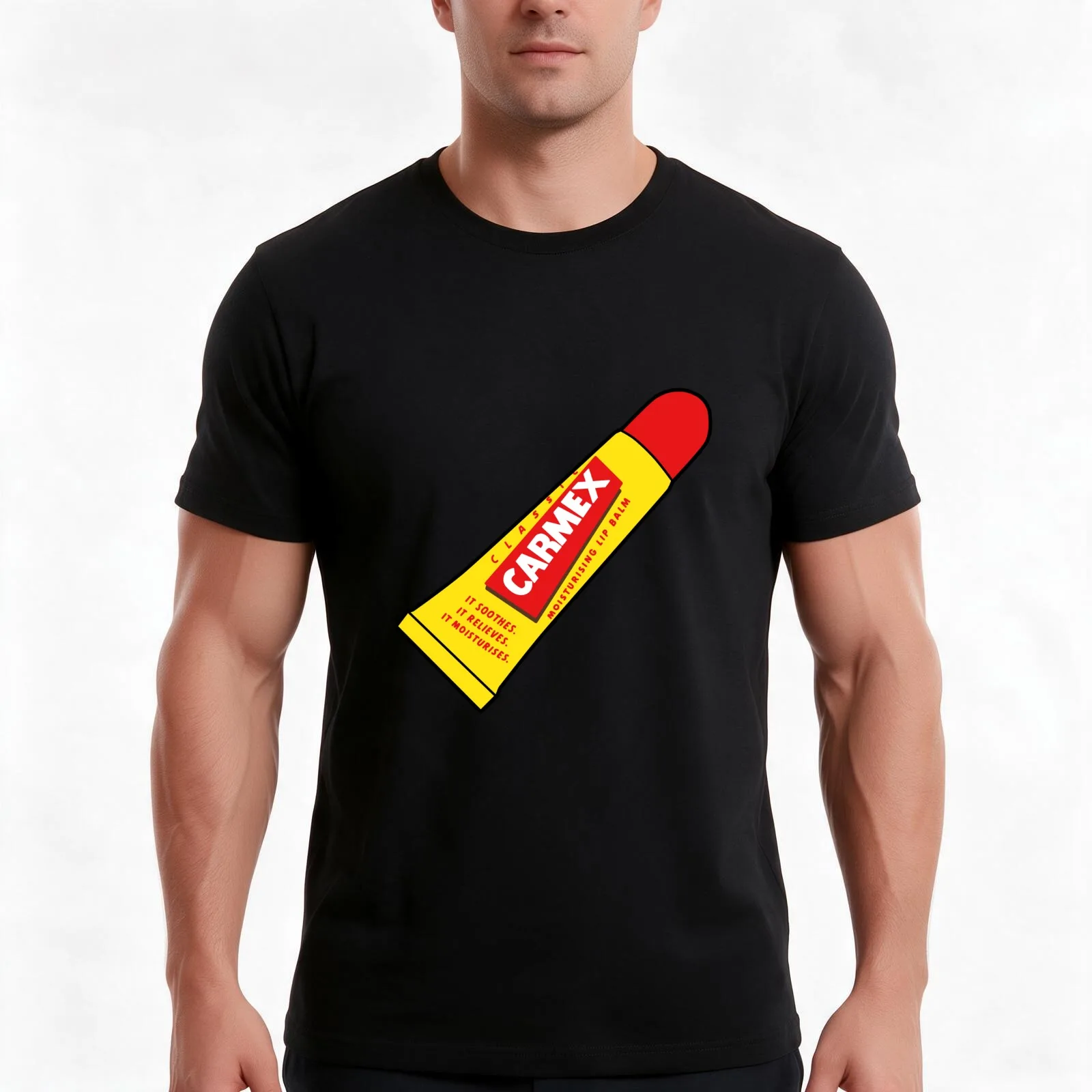 lip balm T-Shirt, Summer Casual Cotton Tee, Oversized Streetwear Tops, Vintage Graphic Print, Loose Fit Short Sleeve