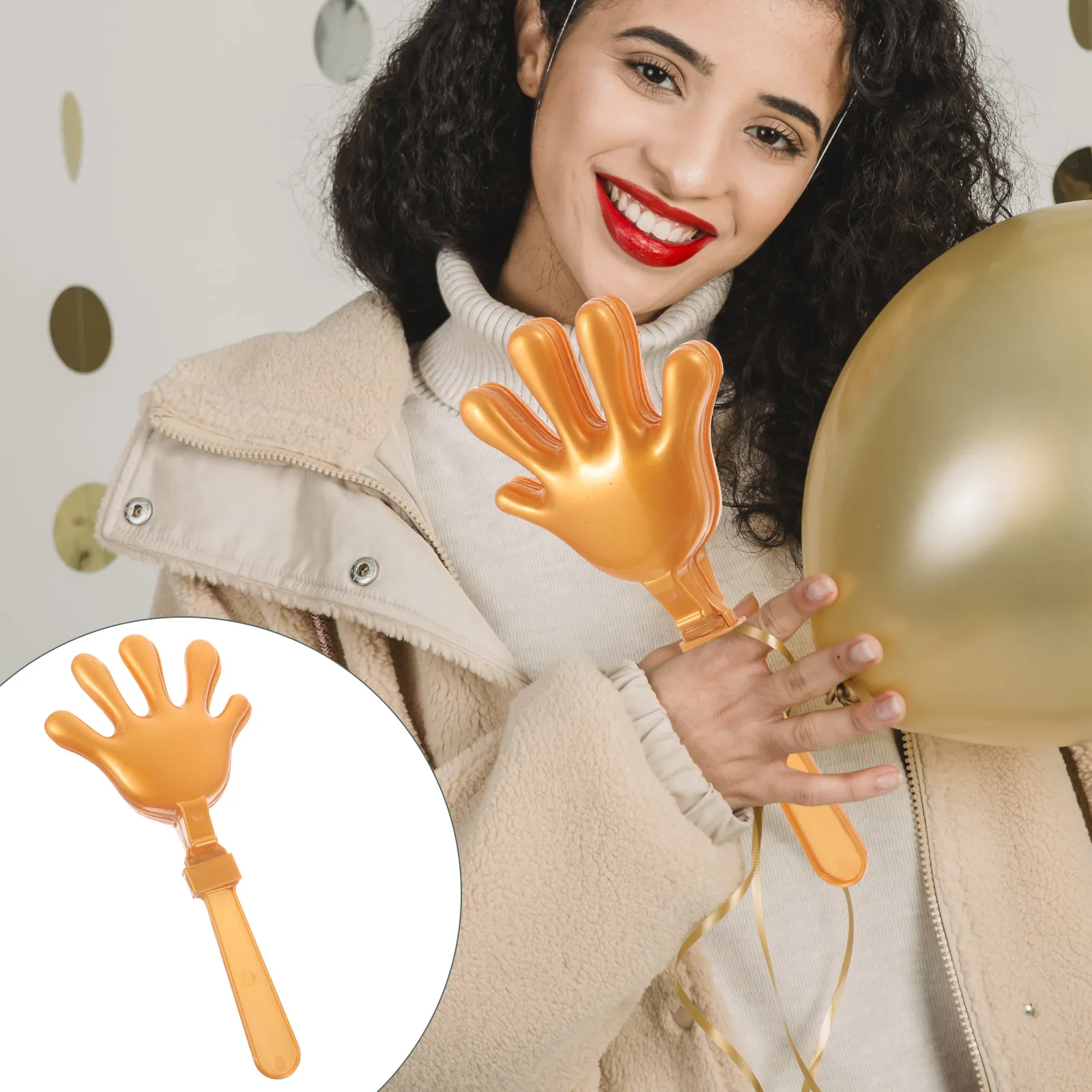 

Golden Hand Clappers Party Favors Cheering Noise Makers New Year Eve Festival School Celebration Reusable Clapper
