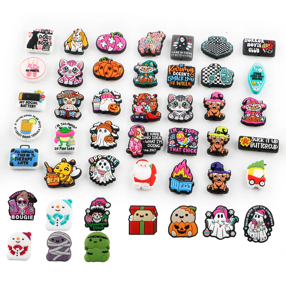 5/10 Uds Mini cuentas de silicona cuentas focales de animales de dibujos animados para fabricación de joyería DIY accesorios de pulsera de cadena de chupete