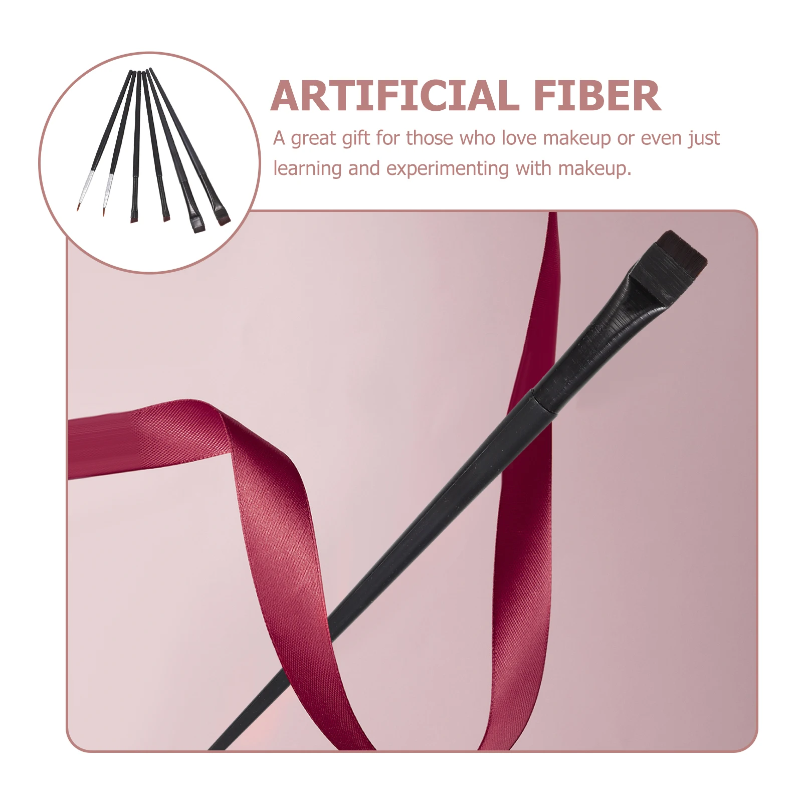 

6pcs Dual-Use Eyeliner Brush Set For Makeup Lovers Thin Brow Wand Tool Reusable Brush For All Skin Types Gift