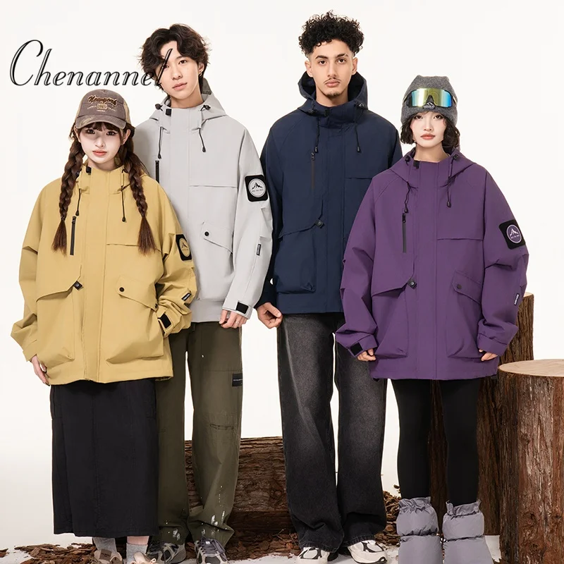 

Мужской рабочий пуховик, американская куртка с капюшоном и цветными блоками на осень и зиму, крутое и повседневное пальто для подростков.