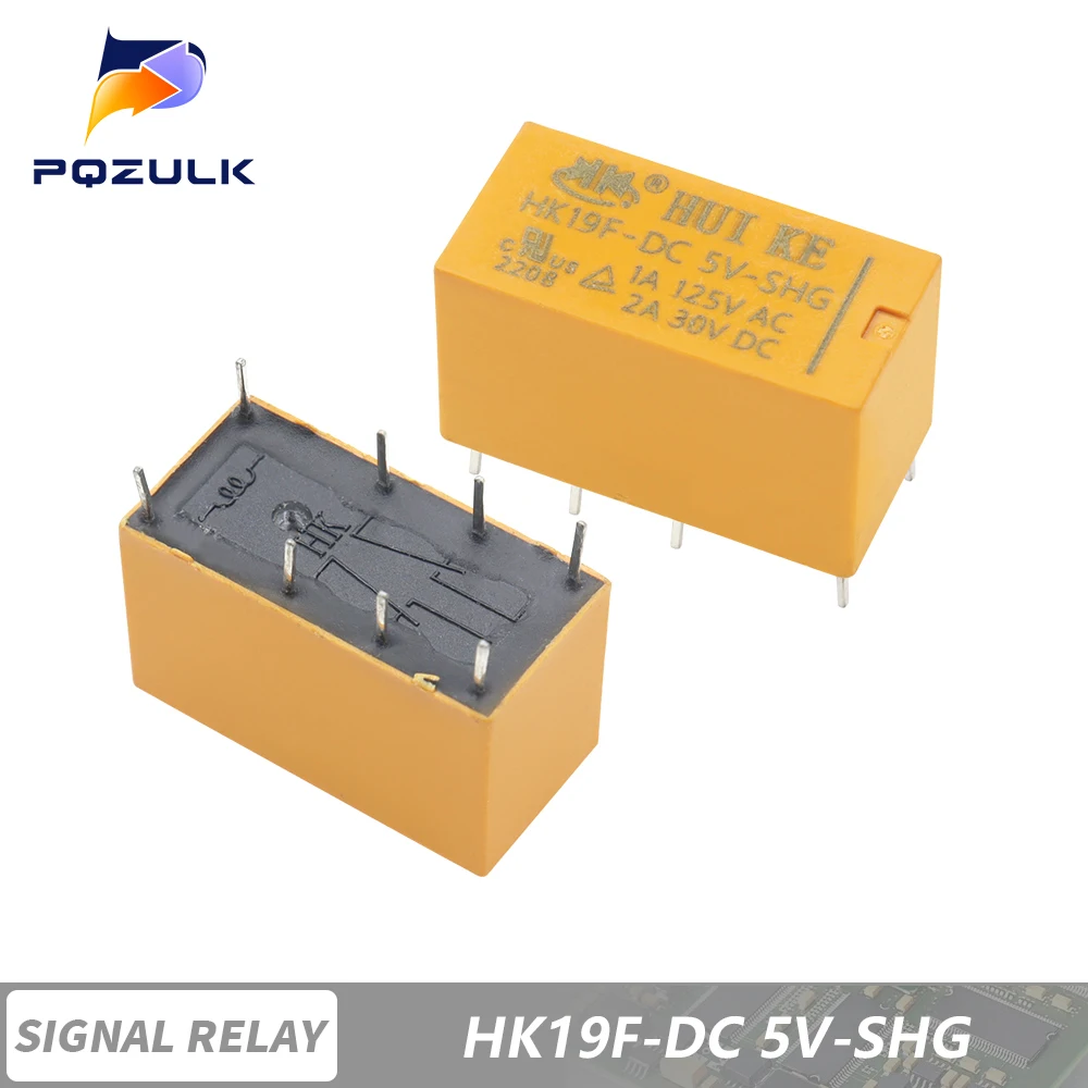 10 Stück Spule DPDT 8 Pin 2NO 2NC Mini-Leistungsrelais PCB Typ HUI KE HK19F HK19F-DC5V-SHG HK19F-DC12V-SHG HK19F-DC24V-SHG