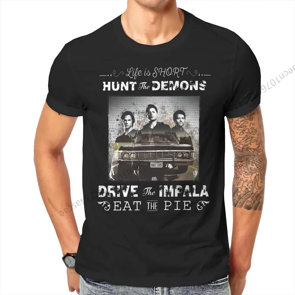 

Life is Short Supernatural Men T Shirt Crewneck TShirt Cotton Tops