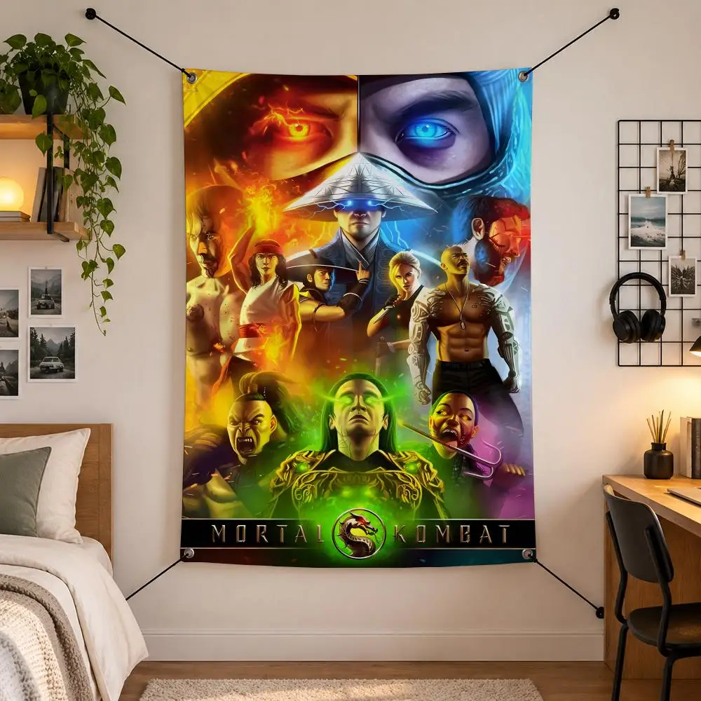 Game M-Mortal Kombat Flags Vertical Wall Hanging for Bedroom Dorm Living Room Party Garage Camping