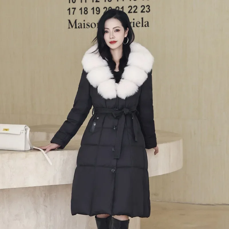 Winter Fashion New Women's Down Jacket Commuting Slim Fit Fur Collar Down Jacket