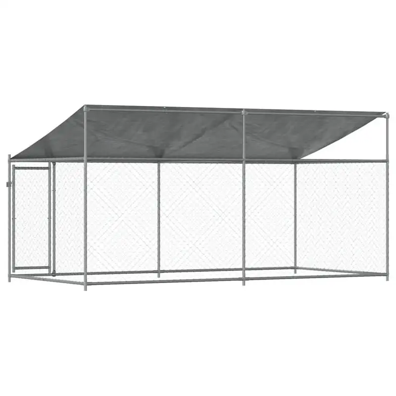 

Dog Cage Grey Galvanized Steel 13.1 x 6.6 x 6.6 ft Durable
