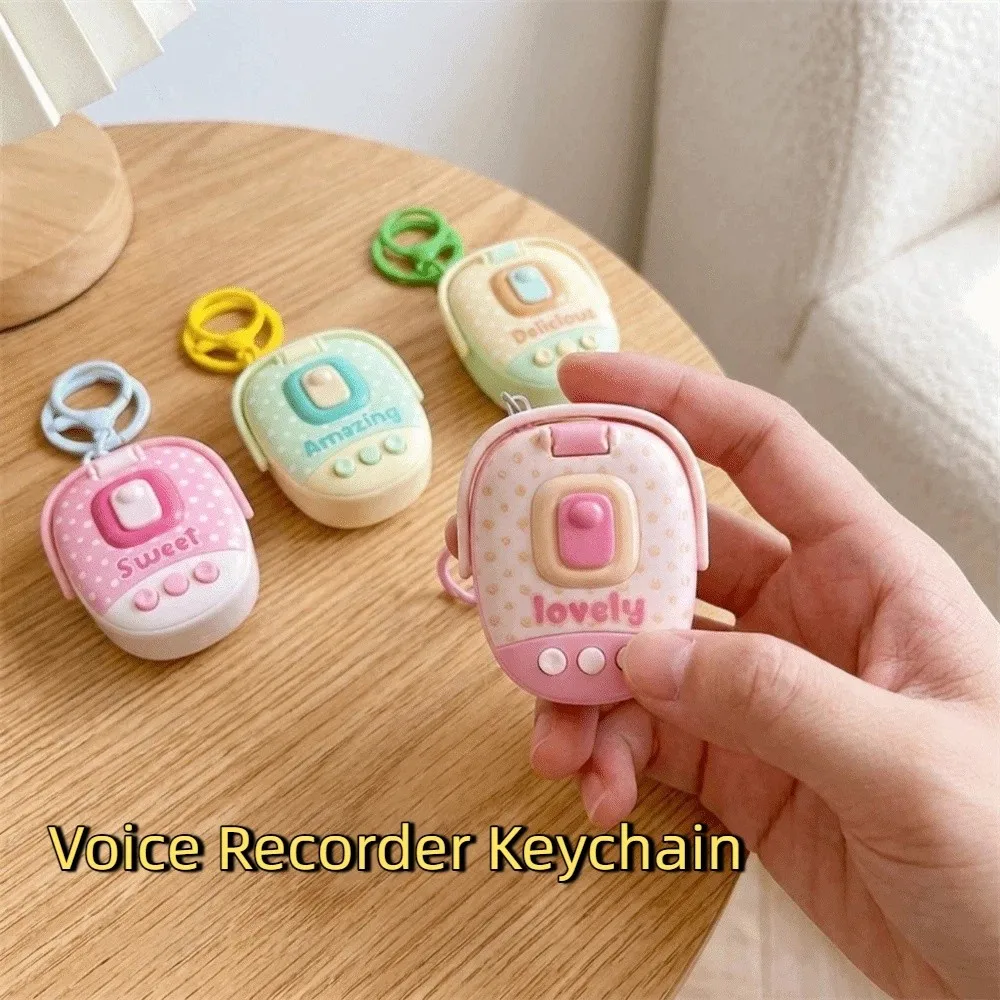 Creative Plastic Rice Cooker Keychain Cute Funny Voice Recorder Keychain Cartoon Simulation Kitchen Gifts