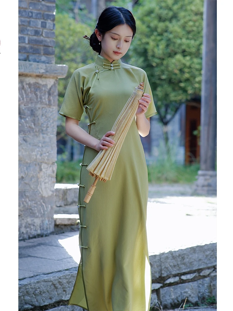 

Bi Luo Nan Zhou Ji 930: Элегантная блузка с отложным воротником, полностью расстегивающаяся, однослойная, приталенная, весна-лето, популярная в интернете, в стиле республиканской эпохи.