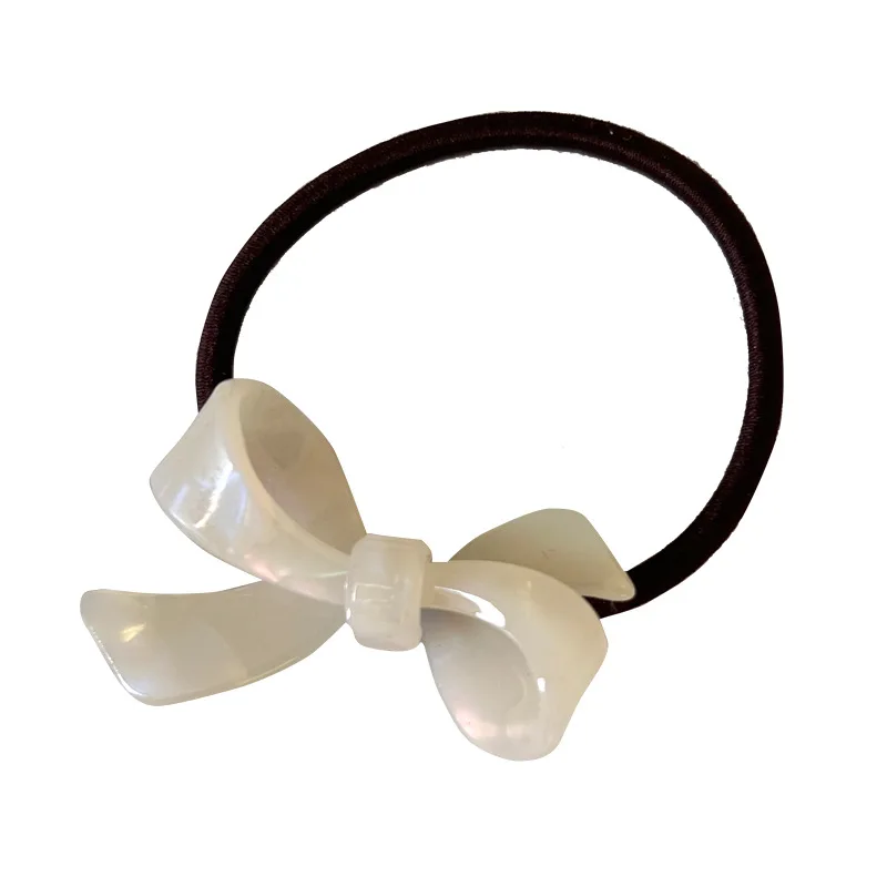 French Acetic Acid Bow Hair Circles Daily Basics High Elastic Tie Hair Band Sweet Korean Headwear