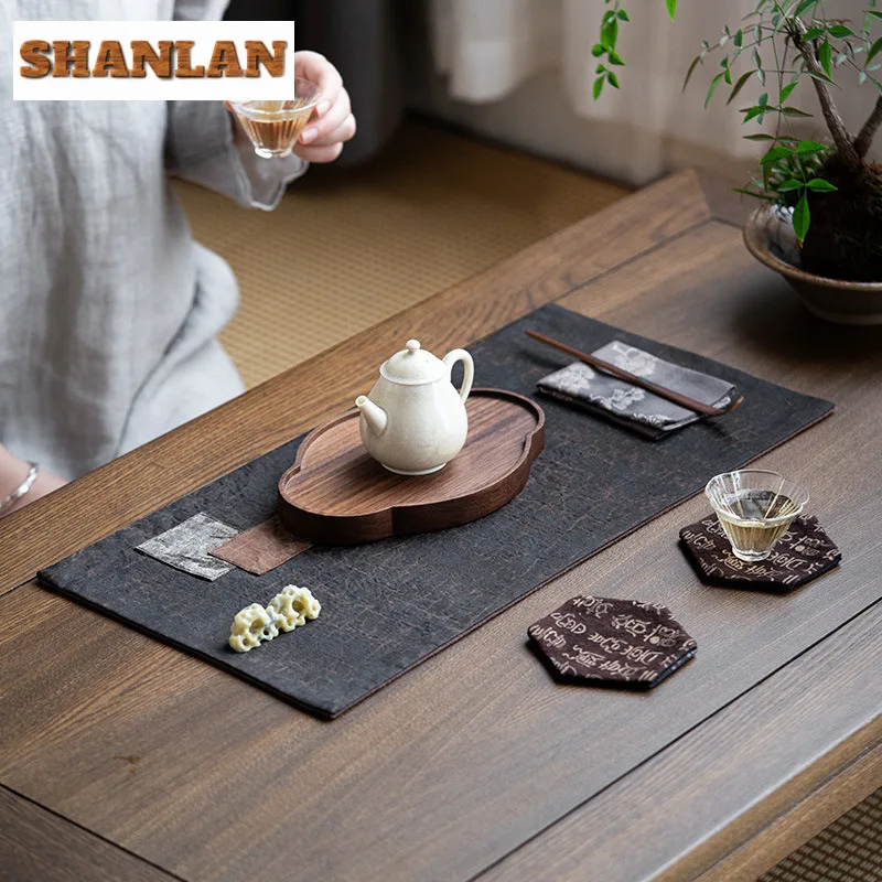 Fragrant Cloud Gauze Splicing Double-sided Tea Table Mats Boutique Drink Coaster Dinner Table Cloth Mat Tableware Ornaments Gift