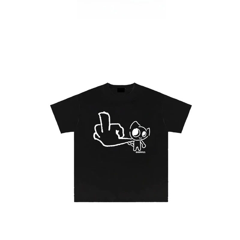 

2026 весна лето оригинальная нишевая американская забавная мультяшная пародия с принтом футболка для пары уличная одежда с графикой