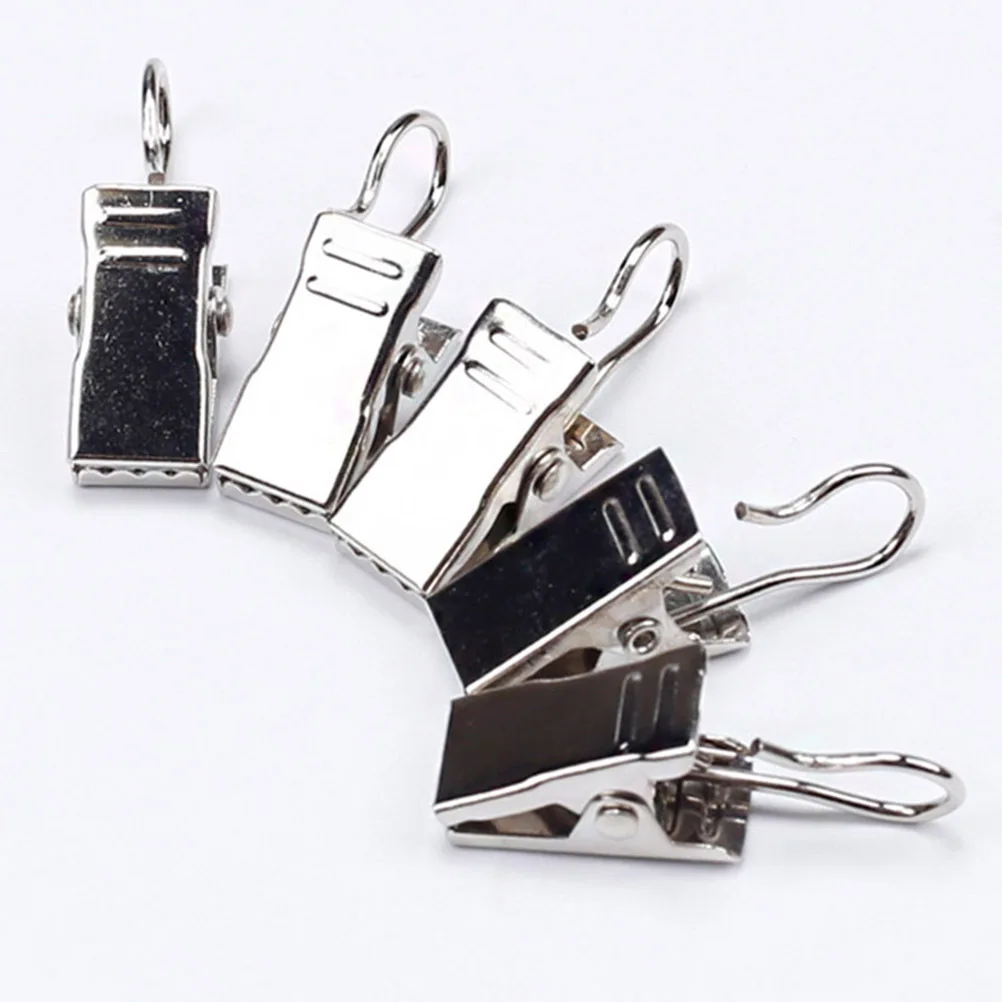 

60Pcs Iron Curtain Clips Metal Rings Solid Rim Anti-Skid Drapery Hooks for Curtain Loops Tabs Small Pockets