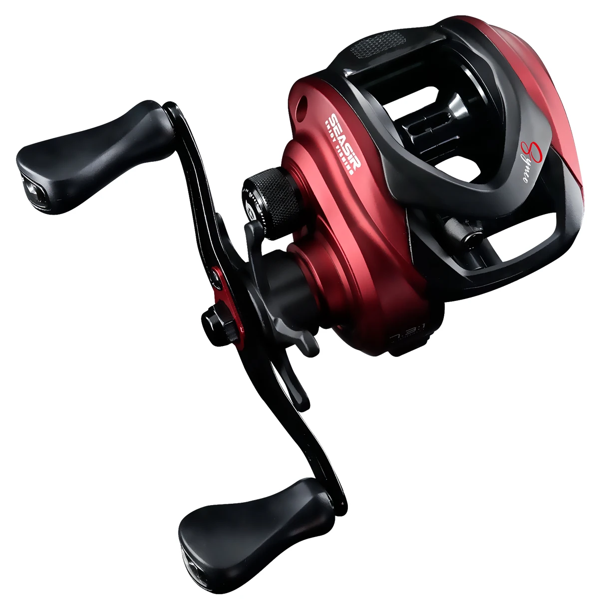 SEASIR SYNCO Baitcasting-Rolle mit 6,4/7,3/8,1 Übersetzungsverhältnis, Messinggetriebe, NMB-Lager 5+1, 8kg Bremskraft, Salzwasser-Angelrolle