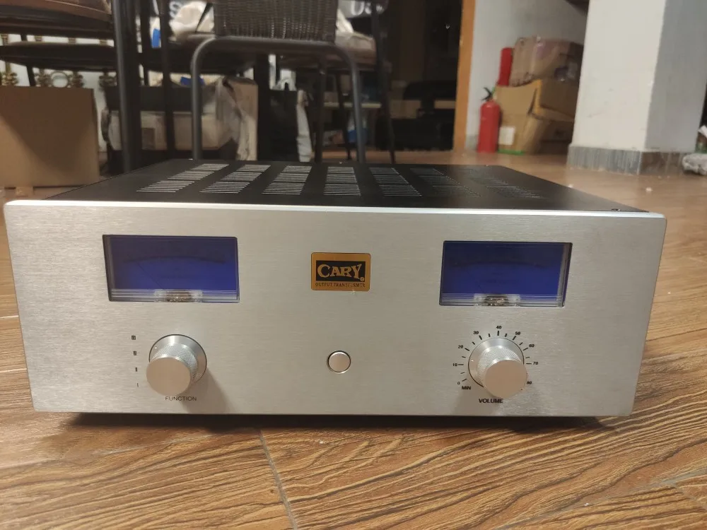 HIFi power amplifier case with UV level meter head, front stage fever DIY case, size: L430 * W350 * H150 MM