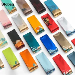 StoBag 50pcs Color Long Aluminum Foil Packaging Bag Small Plastic Sealing for Coffee Tea Powder Storage Pouches Portable Pocket