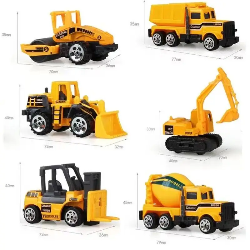 Christmas gift Alloy mini engineering vehicle excavator bulldozer children's toy birthday gift