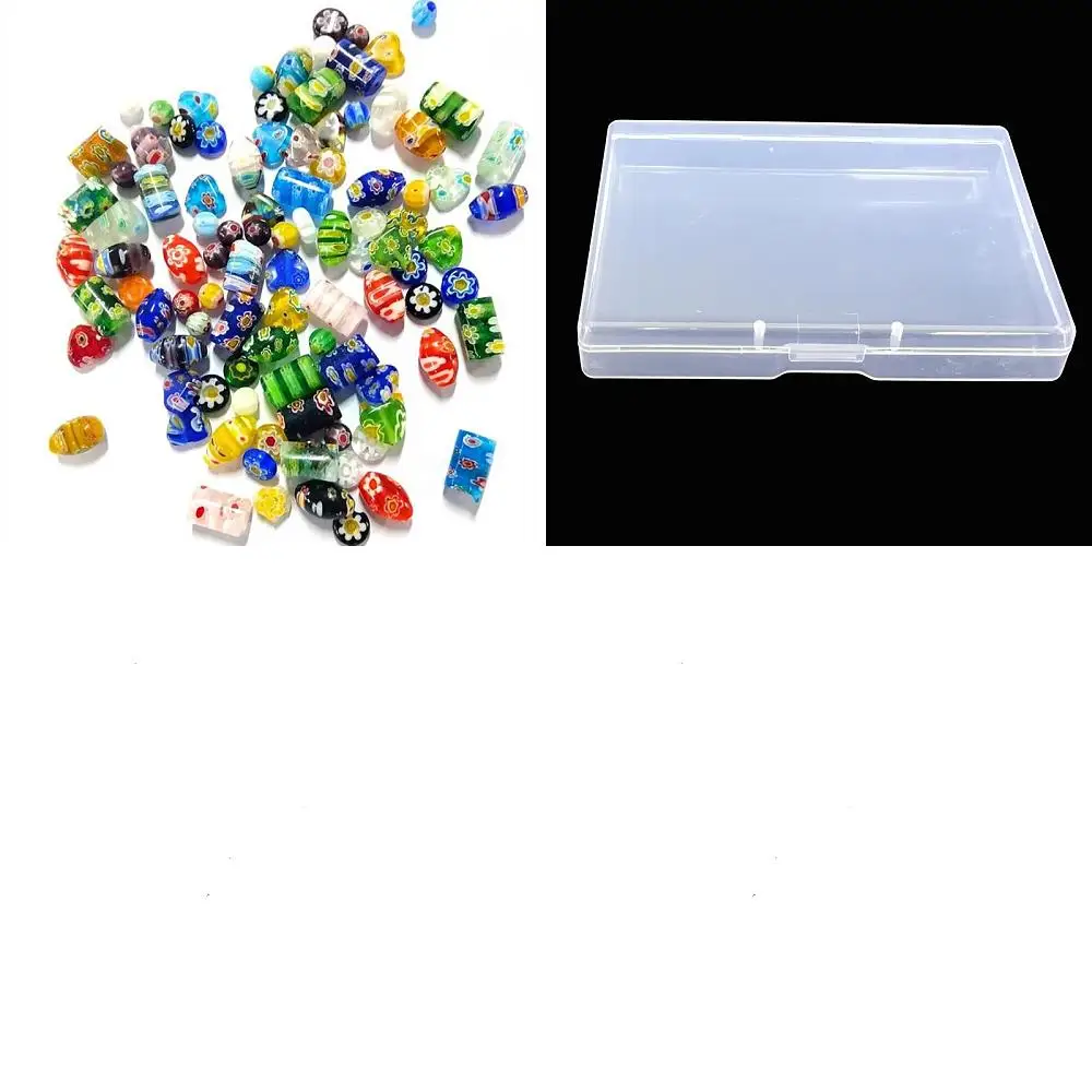 80-120 Pcs Assorted Glass Beads for Jewelry Making Millefiori Lampwork Loose Beads Handmade Mixed Shapes and Colors Beads