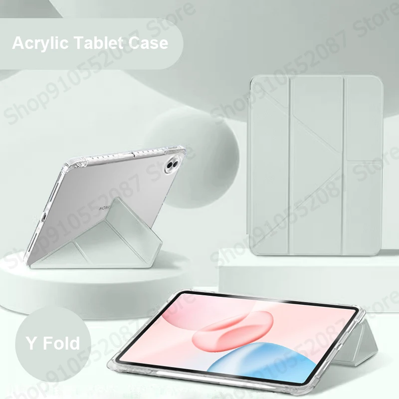 

For Honor Pad 10 Case Smart Folio Acrylic Hard Back Stand Cover For Coque Honor Pad 10 12.1 inch 2025 Case with Pencil Holder