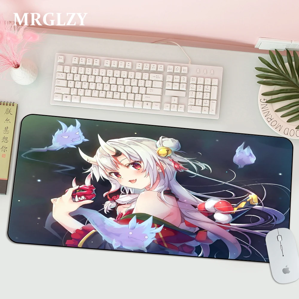 Hololive-alfombrilla de ratón Nakiri Ayame de Anime Kawaii, accesorios para juegos, teclado, ordenador, escritorio, LOL