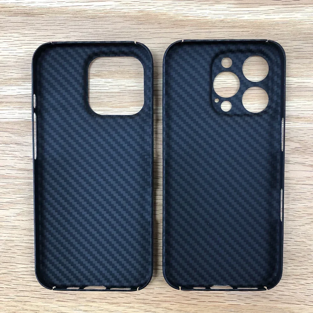 Black phone case for Apple iPhone 16 Pro 16p  Kevlar Carbon Fiber Lightweight Aramid Fiber case 1500D Non-Slip Geometric 02-03