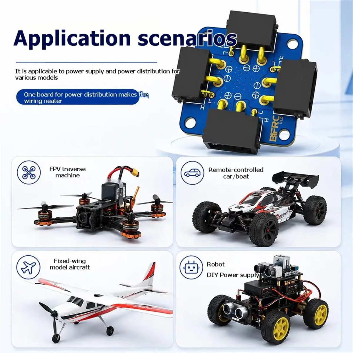 New Robot Power Distribution Board (XT30, 2-Way, CAN Bus) for RC Models (Aircraft/Vehicles)