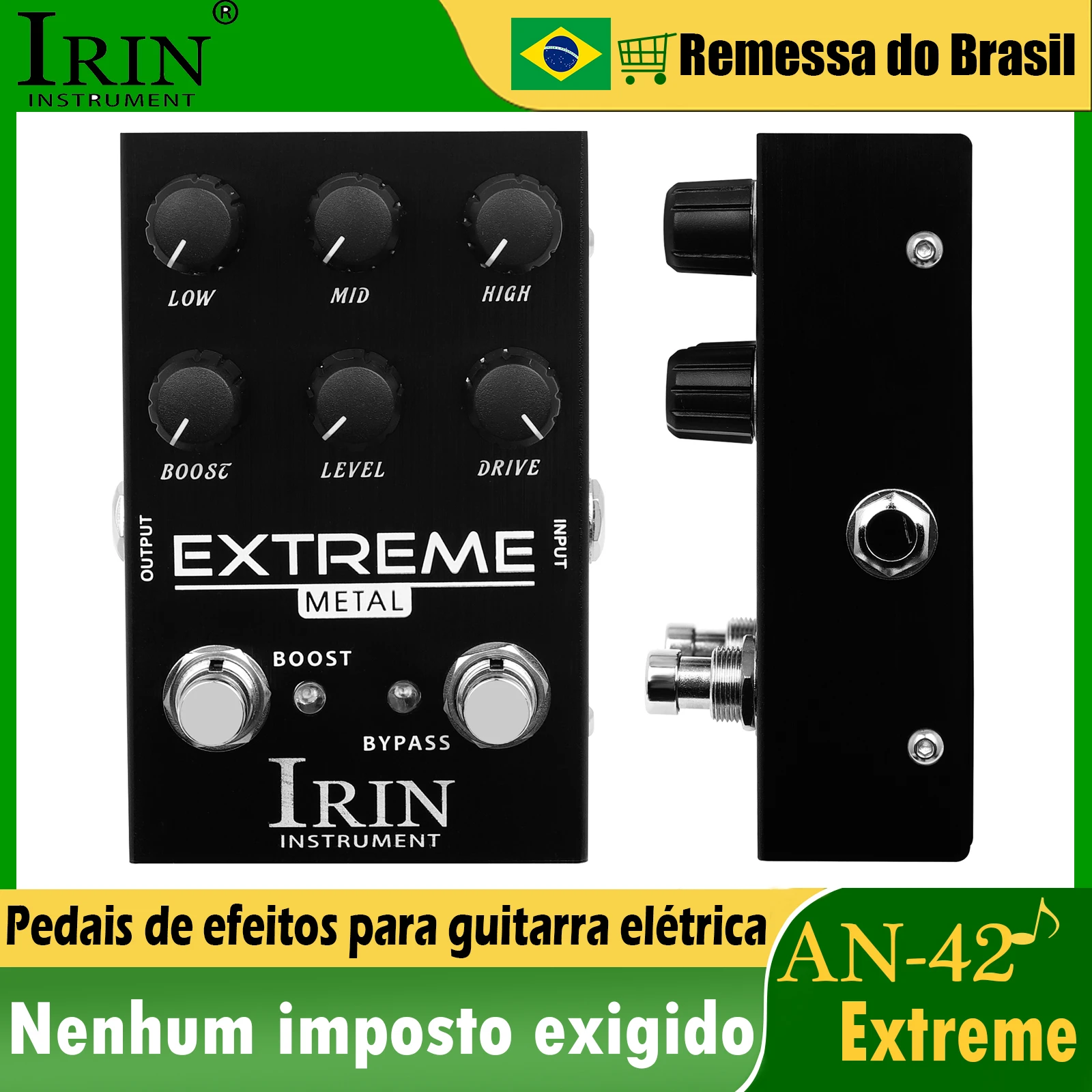 

IRIN AN-42 Extreme Guitar Effect Pedal Metal Integrated Distortion 3D Delay Effect True Bypass Pedal Guitar Instrument Accessory