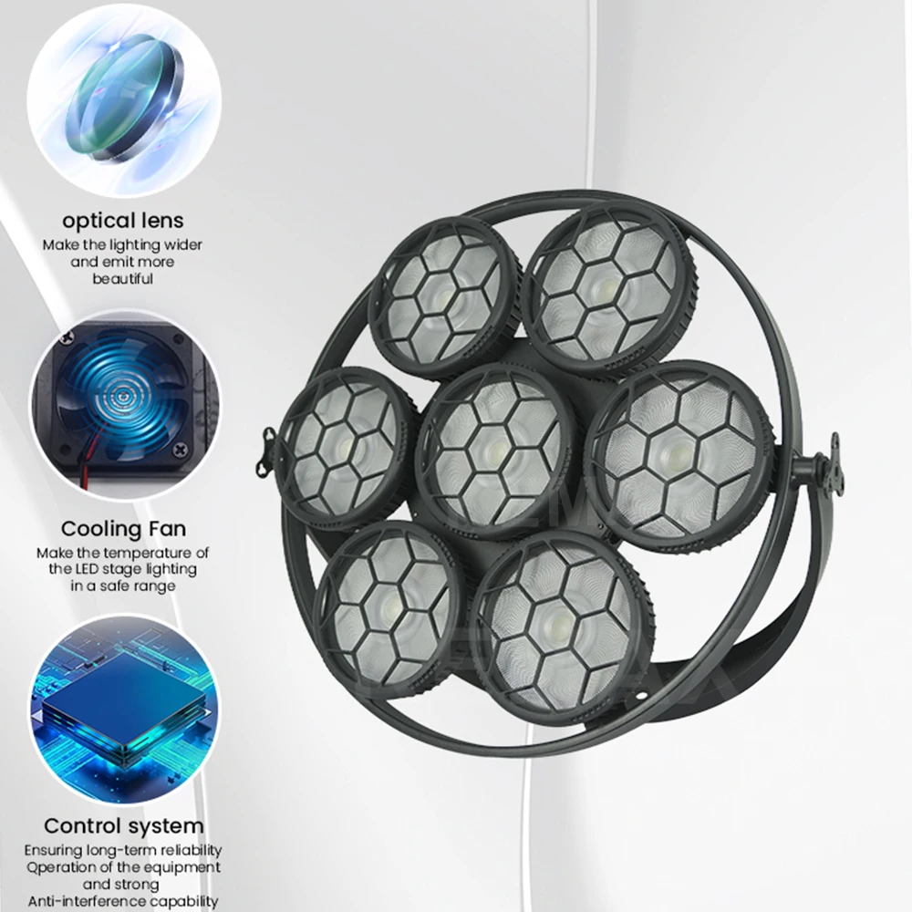 7X50W الرجعية ضوء المرحلة DMX512 RGBW LED COB بليندر الصوت المنشط ديسكو DJ المرحلة المعدات ل ملهى ليلي حفل زفاف الأحداث #4