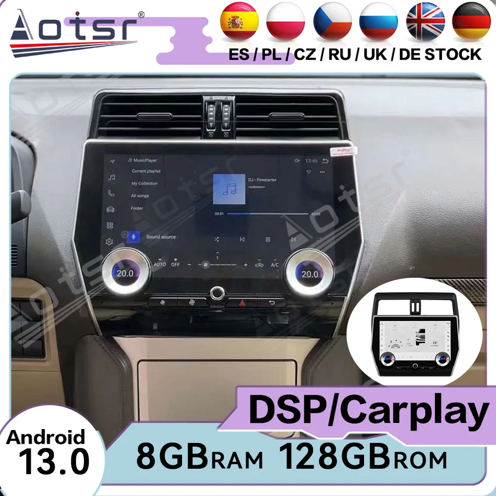 Android Carplay Car Radio Stereo Player For Toyota Land Cruiser Prado 2018~2022 GPS Navigation Automotive Multimedia Head Unit