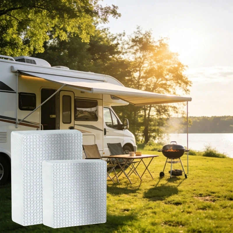 Pack Of 2 Motorhome Sun Blocking Covers 14x14x3 And 22x14x3 Inches For Camping