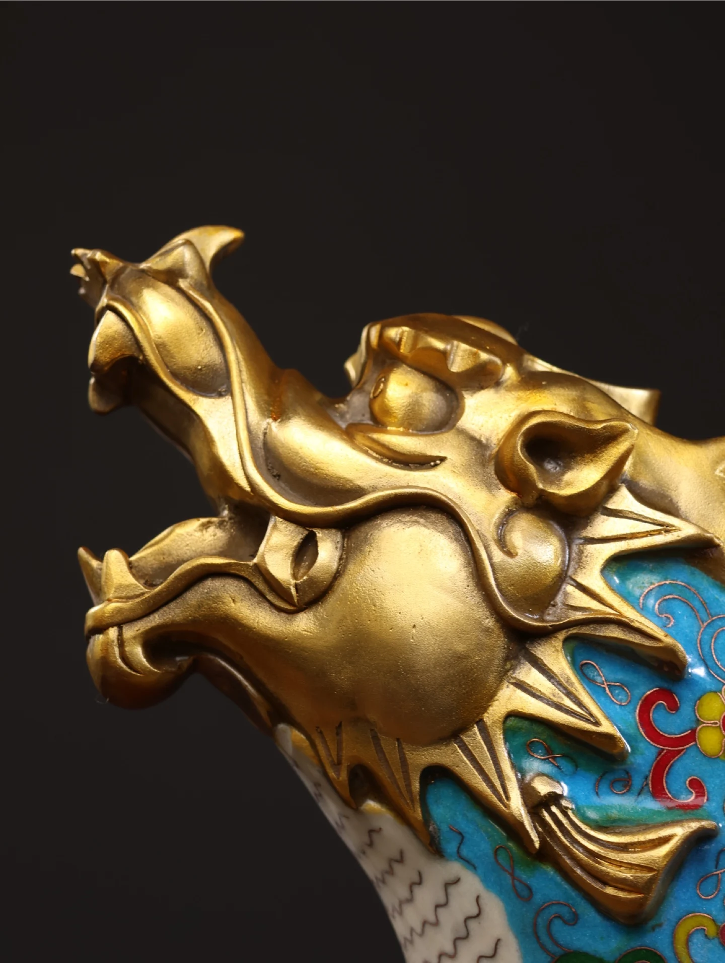 Bronze Cloisonne take the first place at the triennial palace examination Dragon headed divine beast Statue Seal Amass wealth