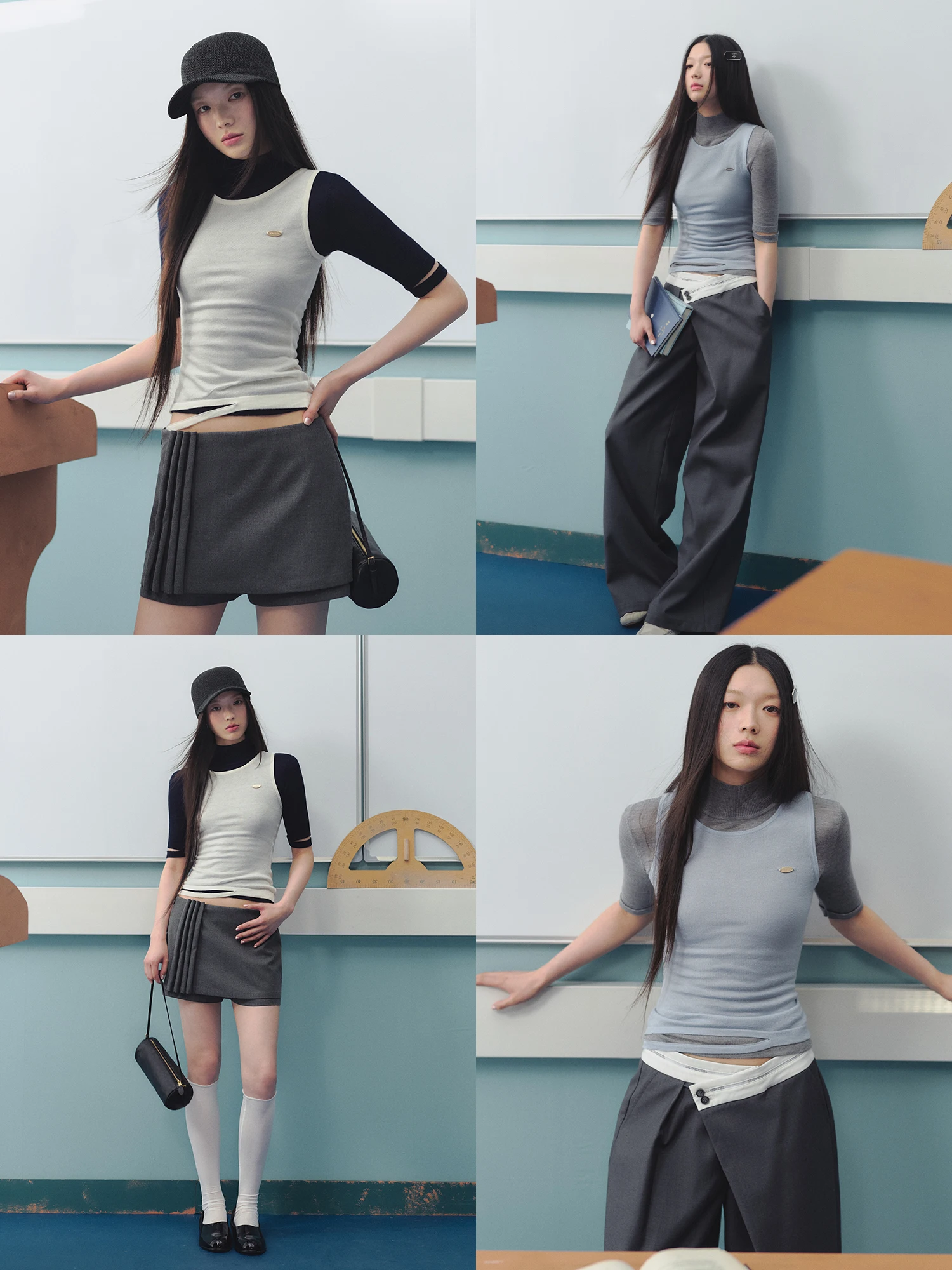

La Lune Du Ciel Slim Fit Knitted Vest Hollow out round Ne Wool Blend Women's Faion Korean Sle Commute Wind Top