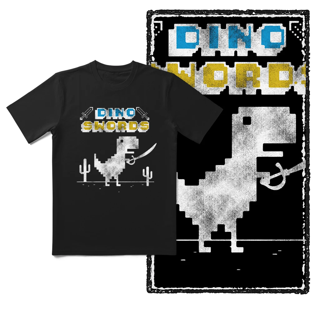 THE COOLMIND 100% Cotton Cool Dino Game Print Men T Shirt Casual Summer Loose Men Tshirt o-neck Male Tshirt Tops Tee Shirts