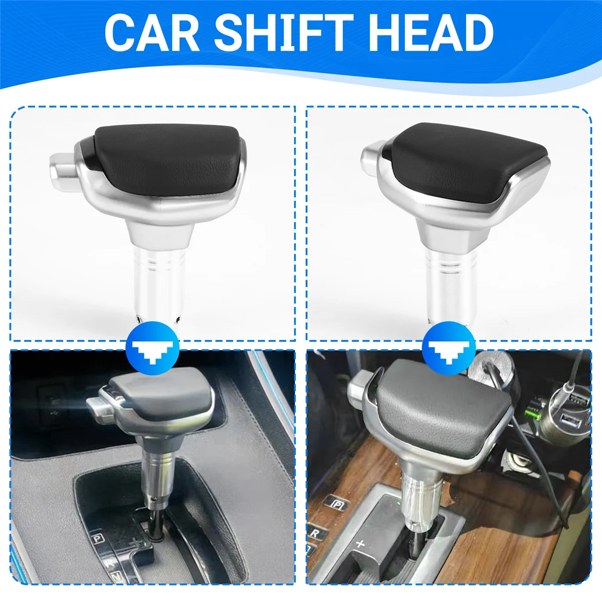 1 قطعة الجلد الأسود سيارة التحول رئيس التحول كرة اليد عبر الحدود والعتاد تعديل الملحقات لنيسان السيارات يخت (8 سلك) -T45C #5